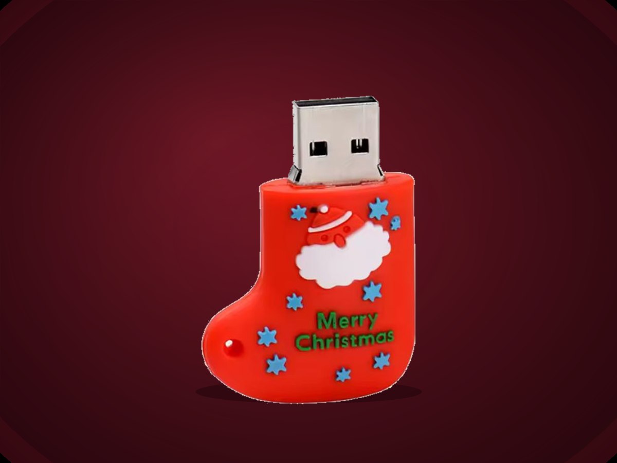 Pen USB em forma de bota de Natal, para as fotografias digitais